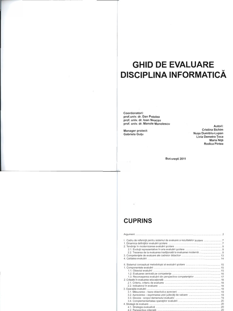 Ghid De Evaluare Informatica