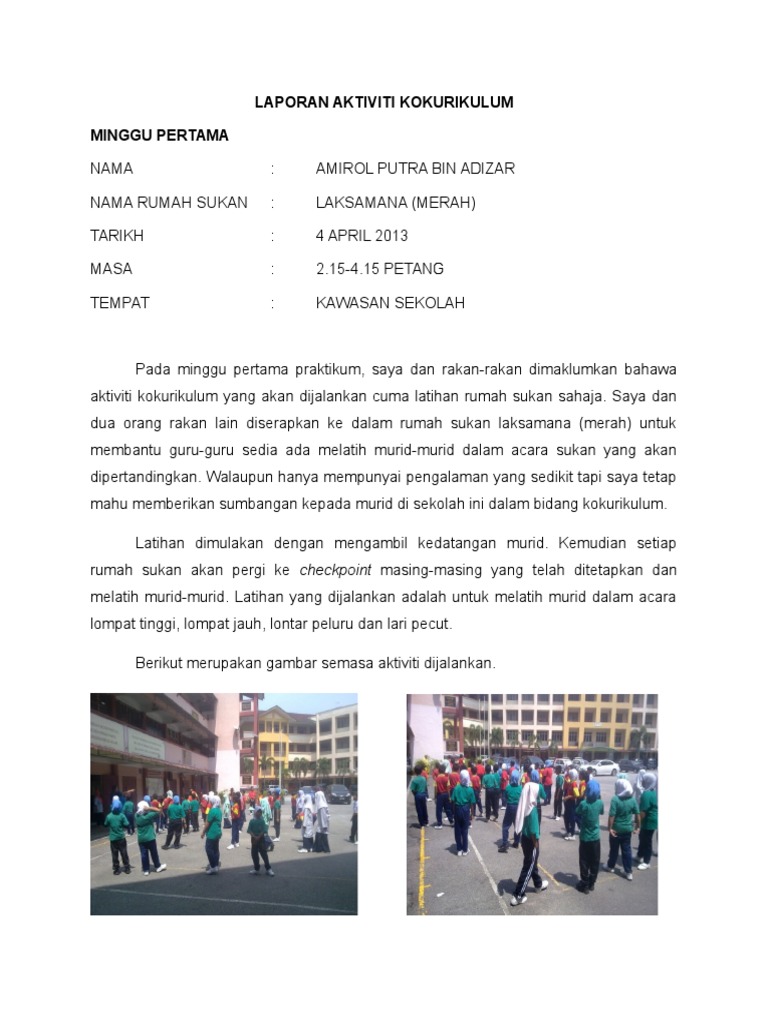 Laporan Aktiviti Kokurikulum Pdf