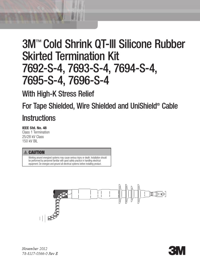 Terminal Con Copa 3M Cold Shrink QT-III 769X-S-4 Kits | PDF | Cable ...