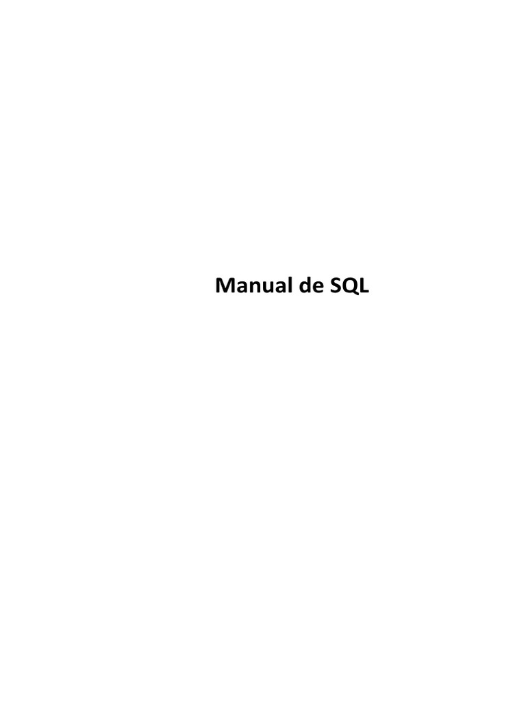 Manual de Base de Datos | PDF | SQL | Servidor SQL de Microsoft