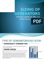 Sizing of Generators