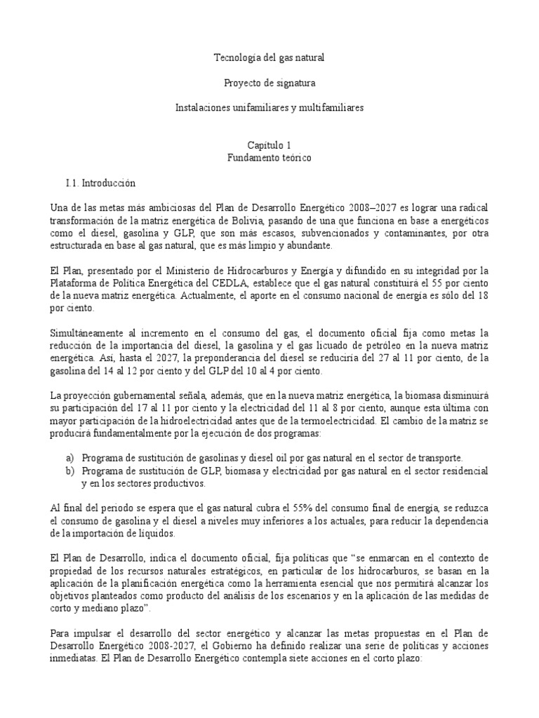 Instalación de Gas Natural en Bolivia | PDF | America latina | Bolivia