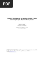 Formative Assessment and Self-Regulated Learning - A Model and Seven Principles of Good Feedback Practice