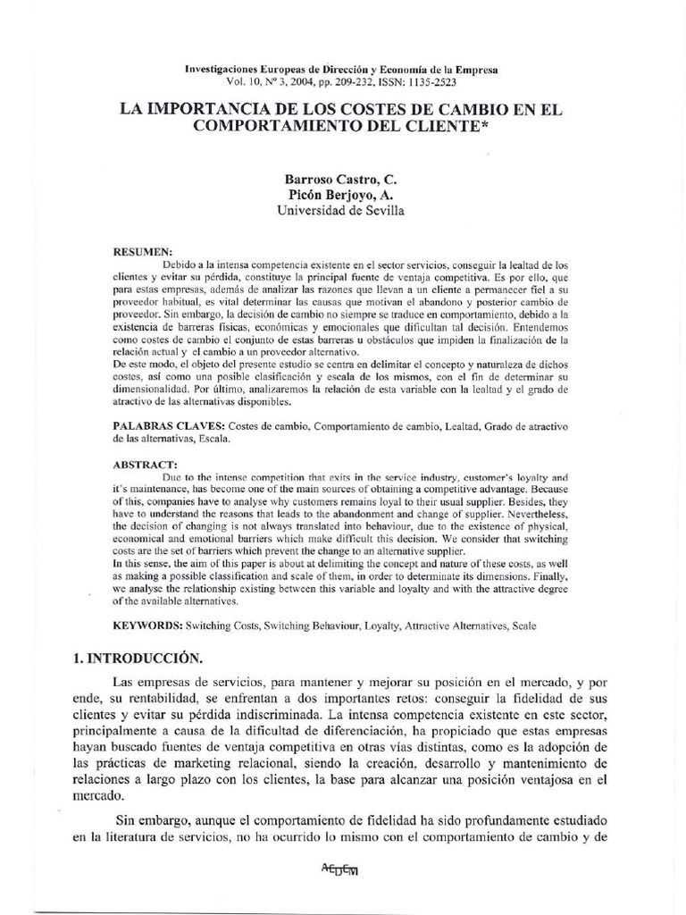 Costes de Cambio de Proveedor PDF