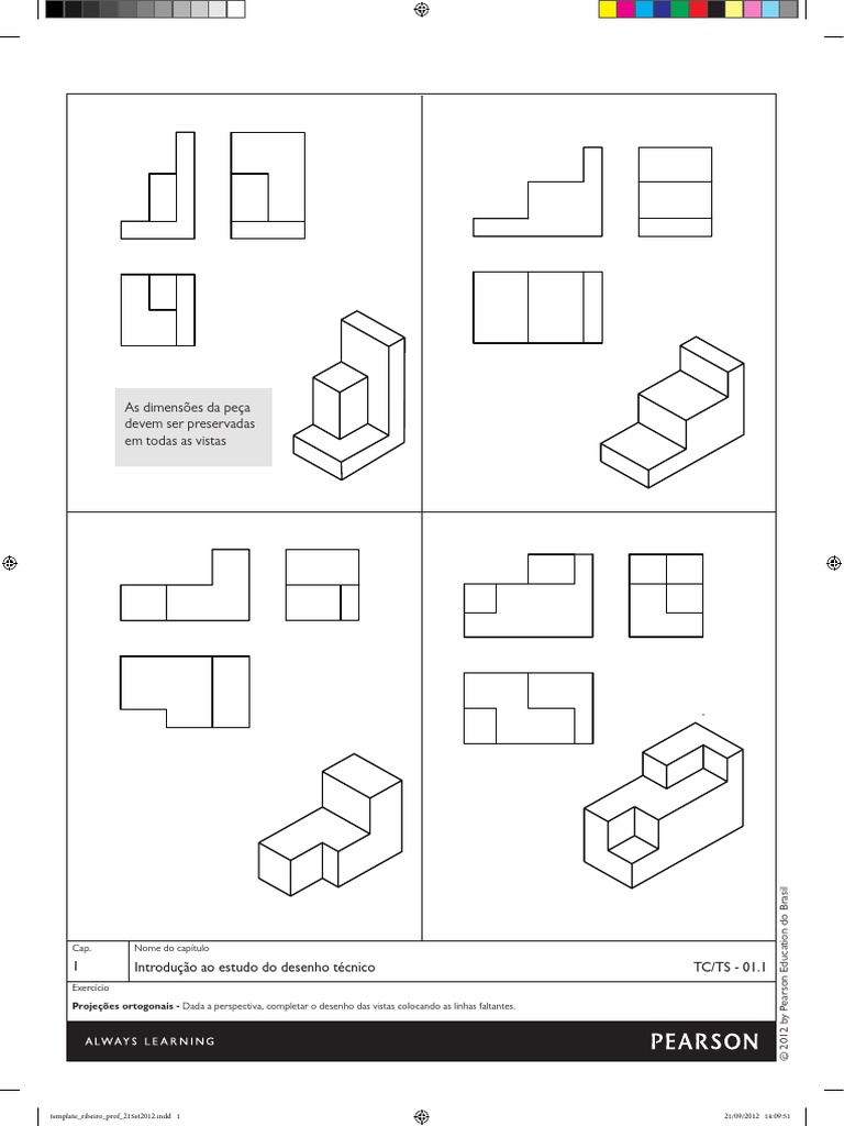 Caderno de Exercícios Resolvido | PDF | Desenho técnico | Perspectiva ...