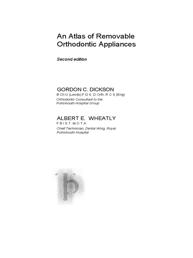 Removable Orthodontic Appliances Atlas | PDF | Tooth | Mouth