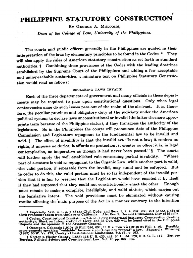 Philippine Statutory Construction Statutory Interpretation Legal Ethics