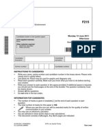 Question Paper Unit f215 Control Genomes and Environment