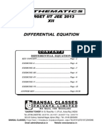 Target IIT JEE 2013 Mathematics Differential Equation Notes
