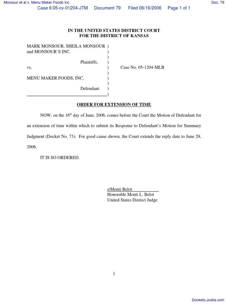 Court Order for Extension of Time | PDF