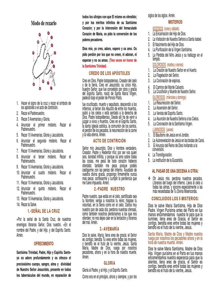 Cómo rezar el Santo Rosario | PDF | María, madre de Jesús | orador del ...