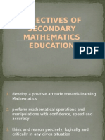 Objectives of Secondary Mathematics Education