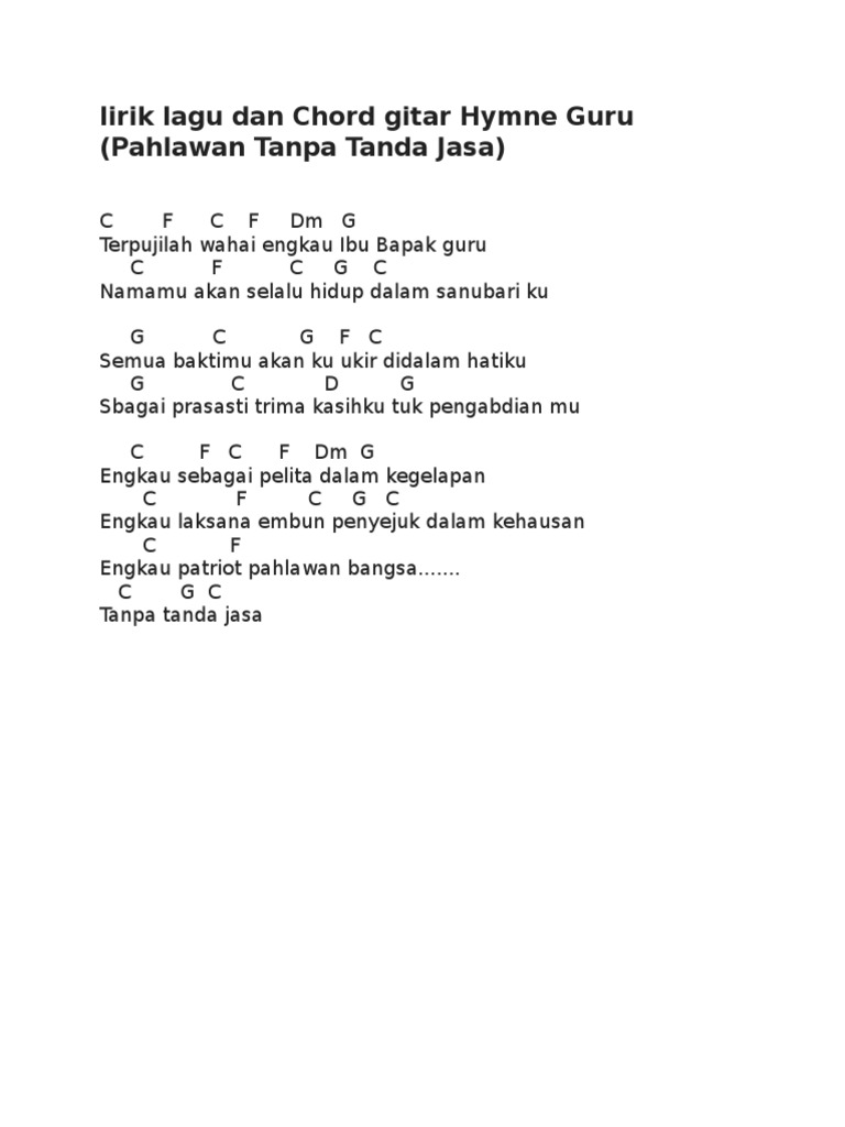 Terpujilah Wahai Engkau Lirik Lagu Hymne Guru Gambar Ngetrend Dan Viral