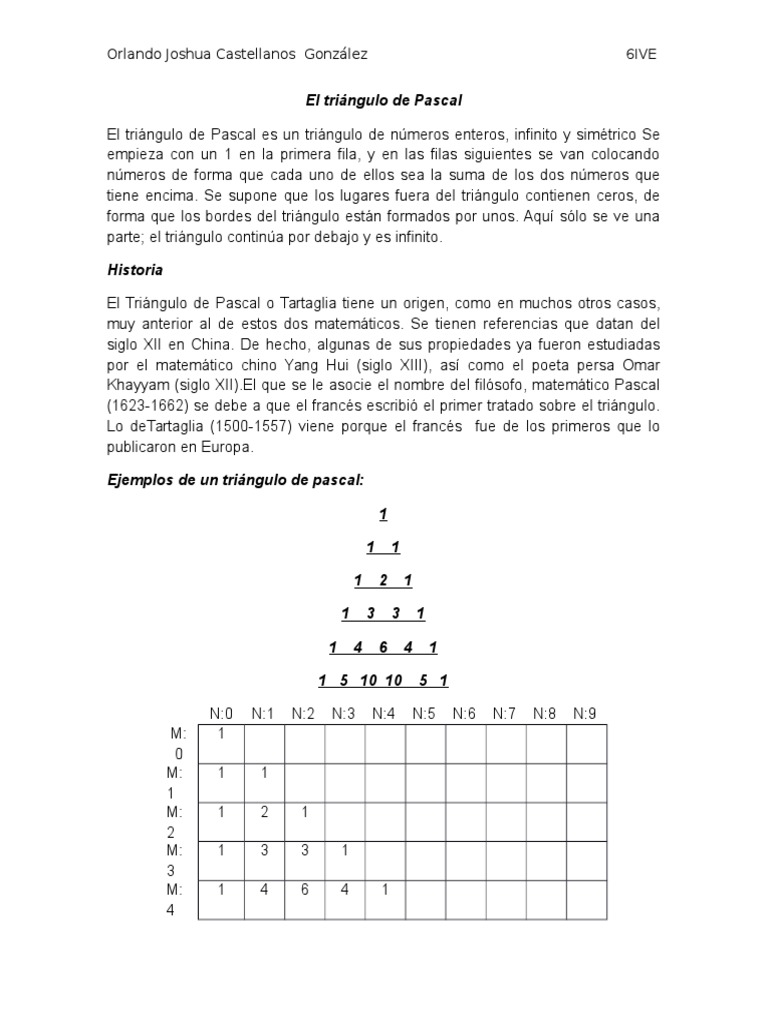 El Triángulo de Pascal | PDF