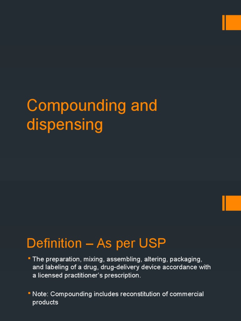 Compounding and Dispensing - General Requirements | PDF | Self ...