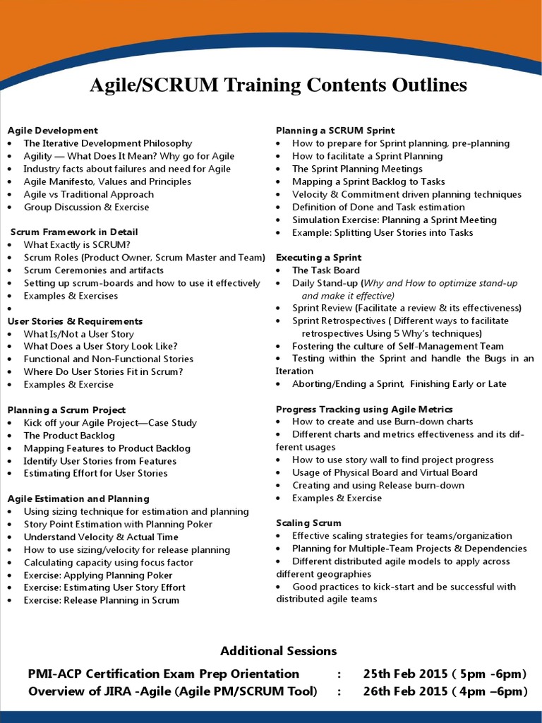 Agile (SCRUM) - Training Contents | PDF | Scrum (Software Development ...
