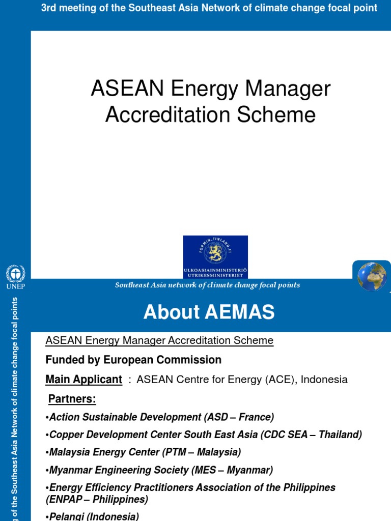 ASEAN Energy Manager Accreditation Scheme PDF Energy Management