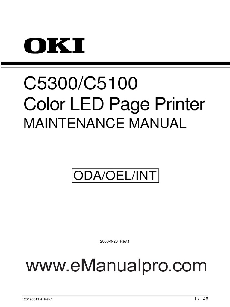 Oki C5300 C5100 Service Manual | PDF | Electrical Connector | Printer ...