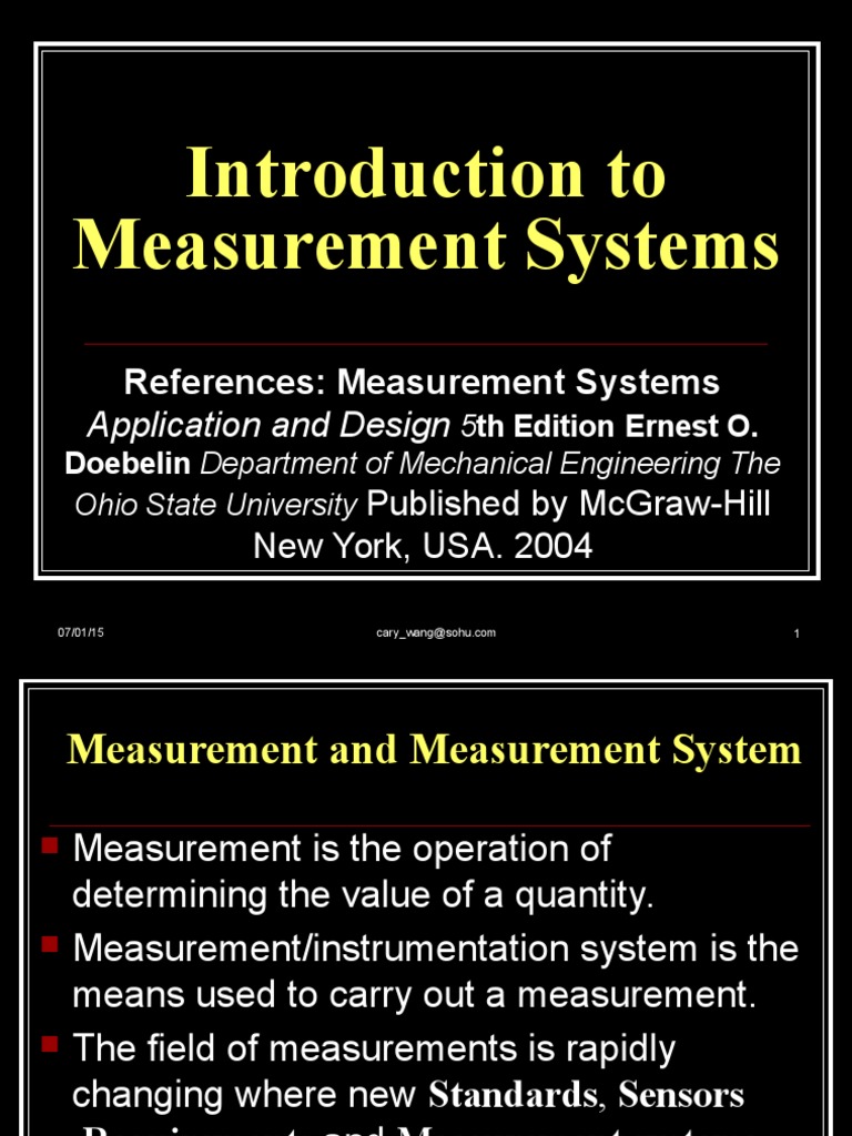 Introduction to Measurement Systems | PDF | Measurement | Instrumentation
