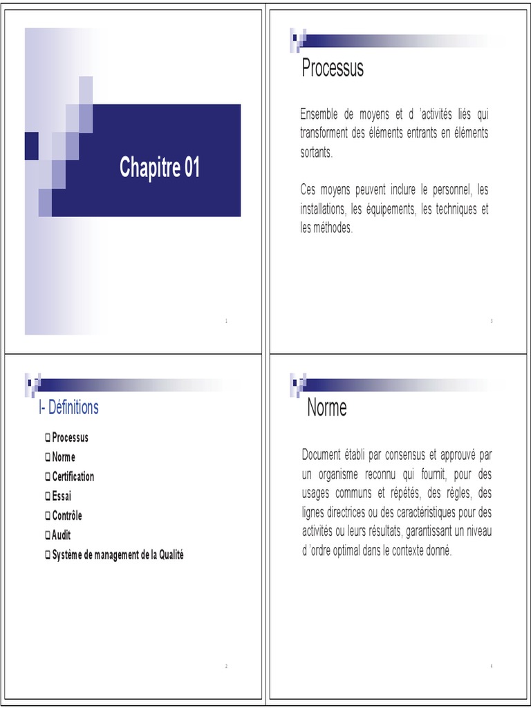 Management de la qualité et processus | PDF | Management de la qualité ...