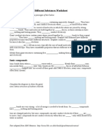 Different Substances Worksheet