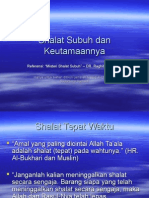 Sholat Subuh Dan Keutamaannya