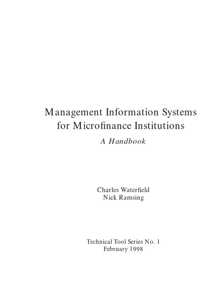 Management Information Systems For MFIs Handbook | PDF