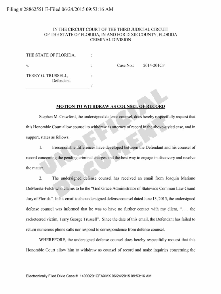 MOTION TO WITHDRAW AS COUNSEL OF RECORDccis_1435772980435