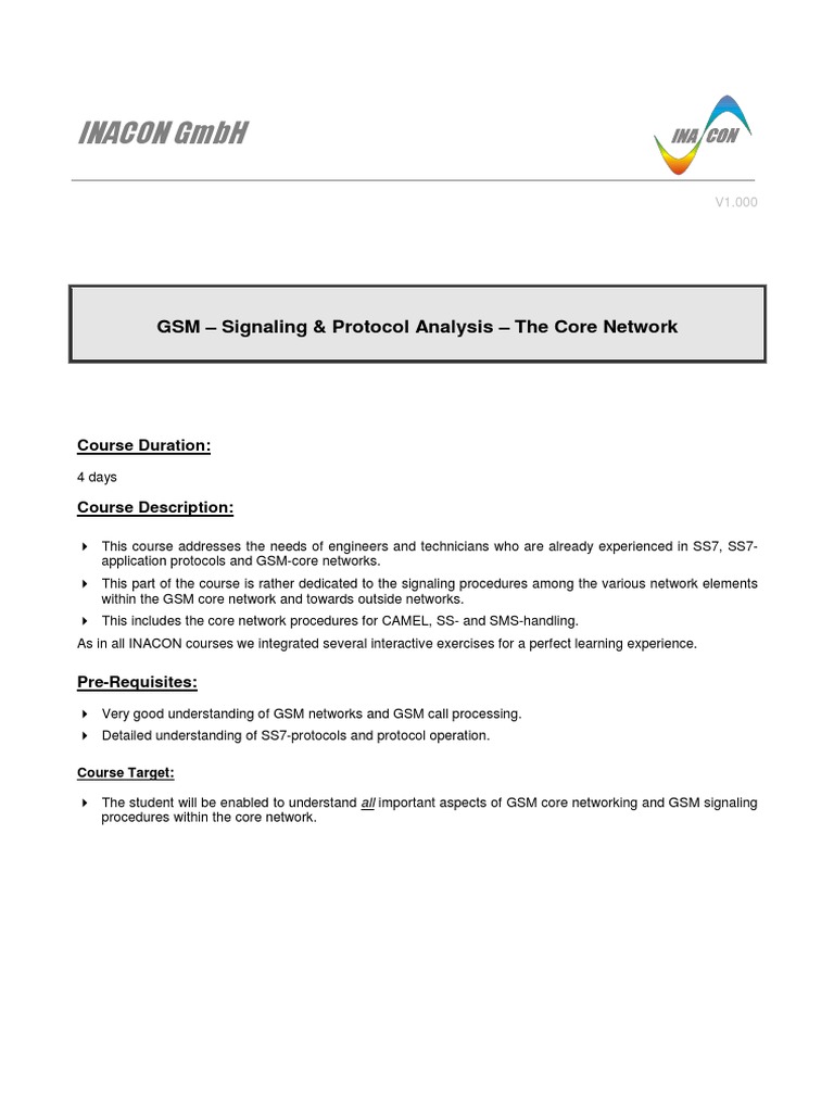 Gsm Signaling Protocol Analysis Understanding Core Network