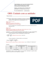 UNIVALESFC ENG CIVIL LISTA EXERCÍCIOS ARGAMASSA