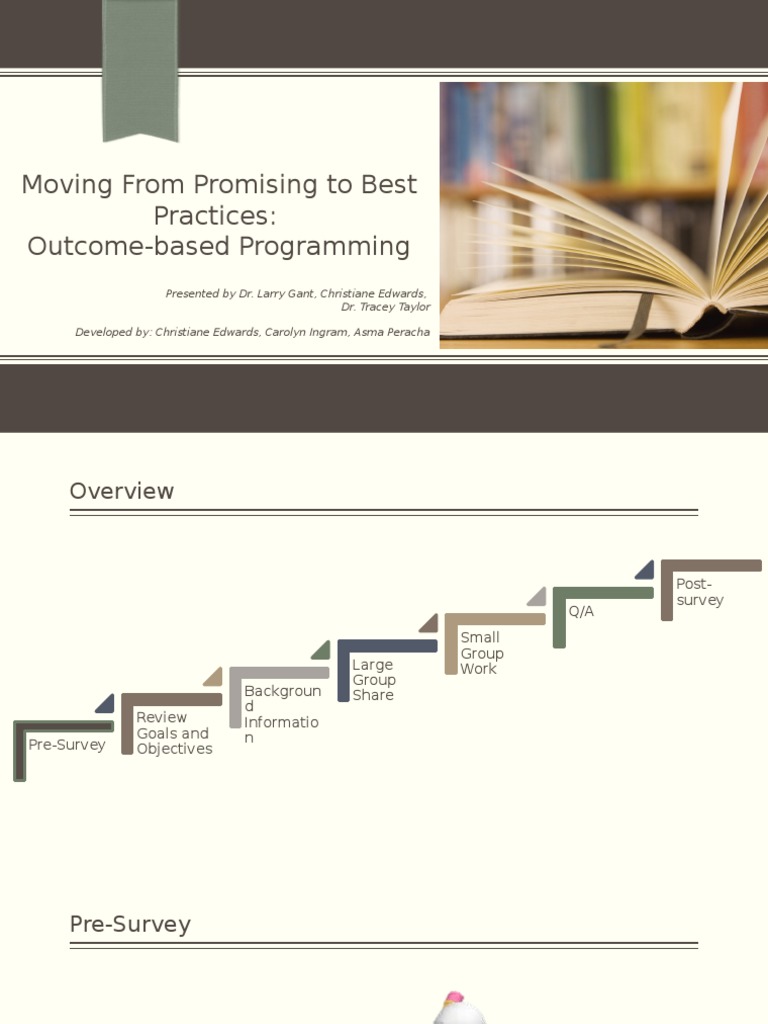 Best Practices in Outcome-Based Programming | PDF | Evidence Based ...