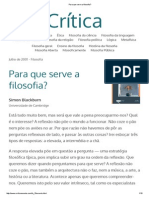 Para Que Serve A Filosofia - Simon Blackburn