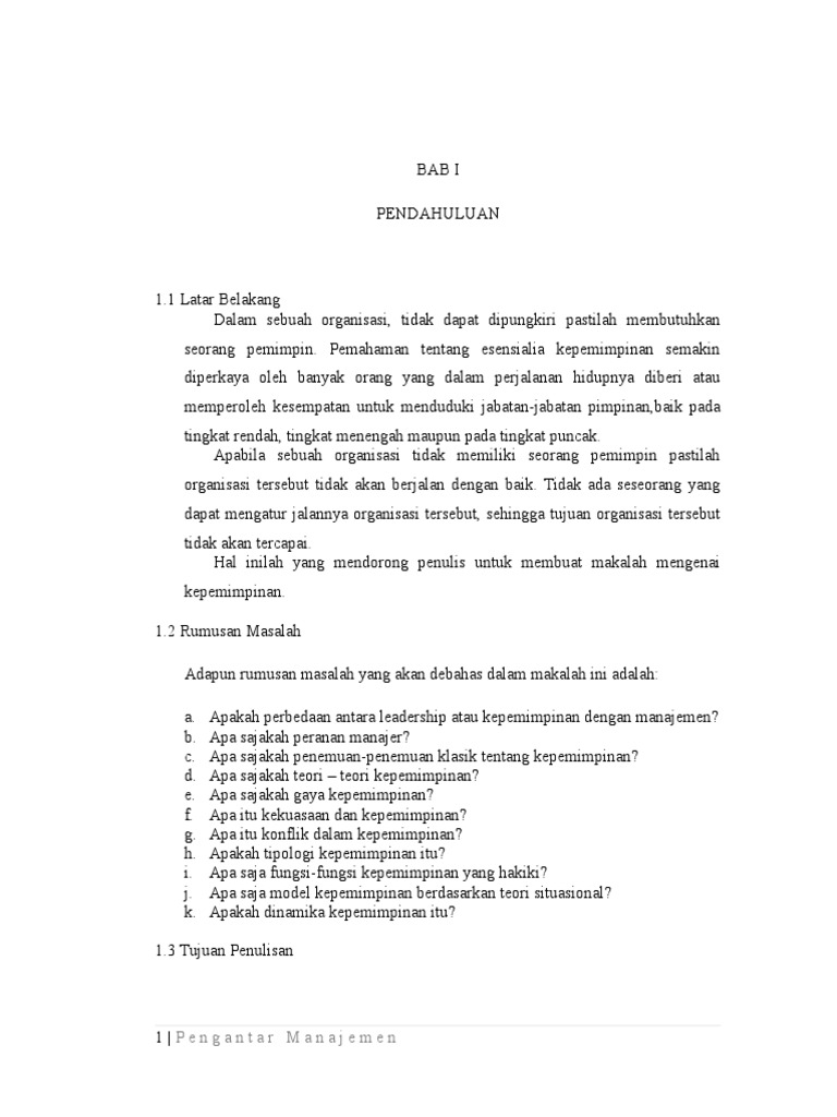 Makalah Teori Kepemimpinan