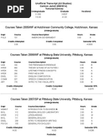 Psu Unofficial Transcript