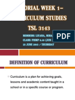 Tutorial Week 1- Curriculum Studies