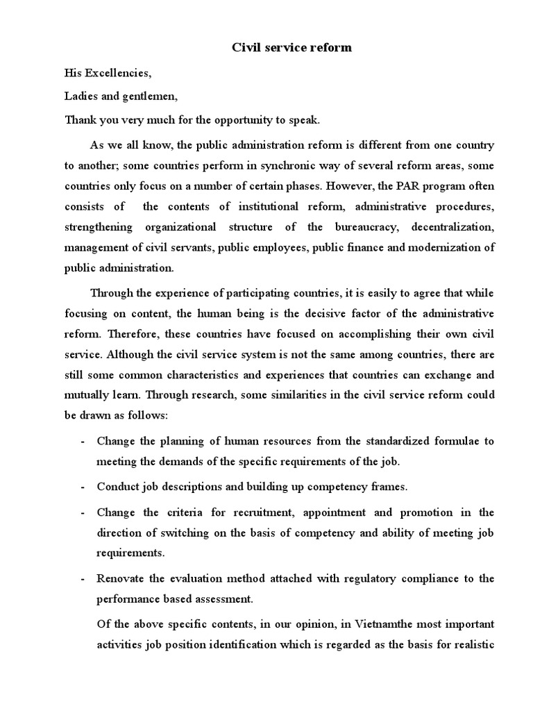 Civil Service Reform in Vietnam | PDF | Civil Service | Public ...
