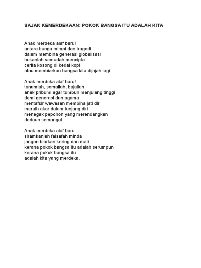 Sajak Kemerdekaan Pdf