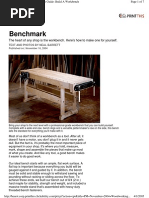 Woodworking Plans - Workbench - Popular Mechanics - Hard Maple
