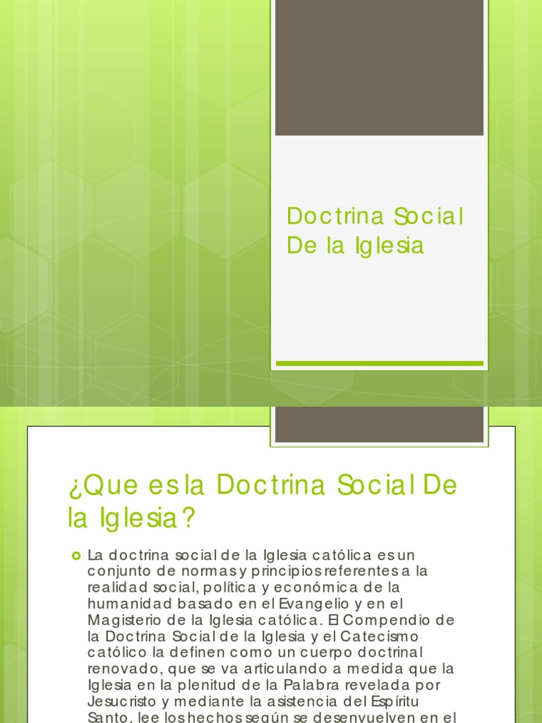 Doctrina Social de la Iglesia Católica | PDF | Doctrina social católica ...