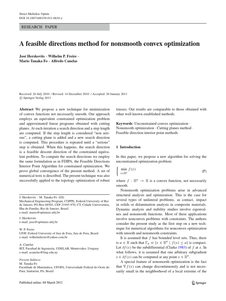 Nonsmooth Convex Optimization Method | PDF | Mathematical Optimization ...