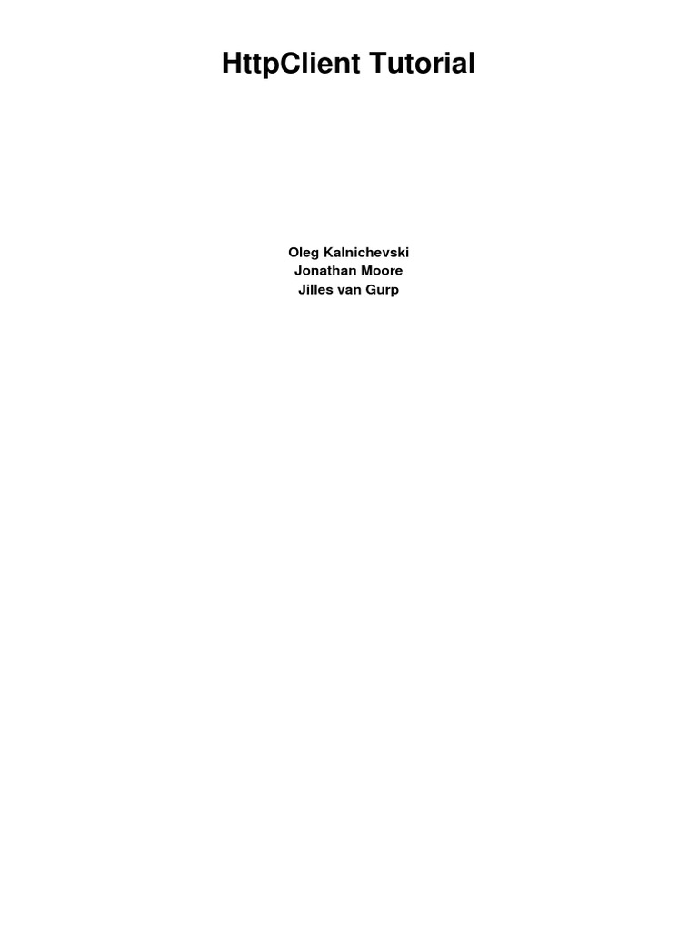 Httpclient Tutorial | PDF | Hypertext Transfer Protocol | Proxy Server