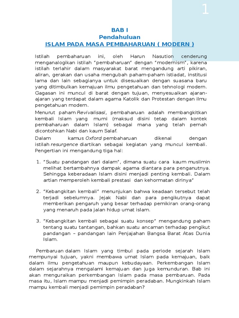Perkembangan Islam Pada Masa Modern Pdf