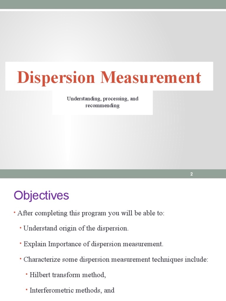 Techniques for Dispersion Measurement | PDF | Interferometry ...