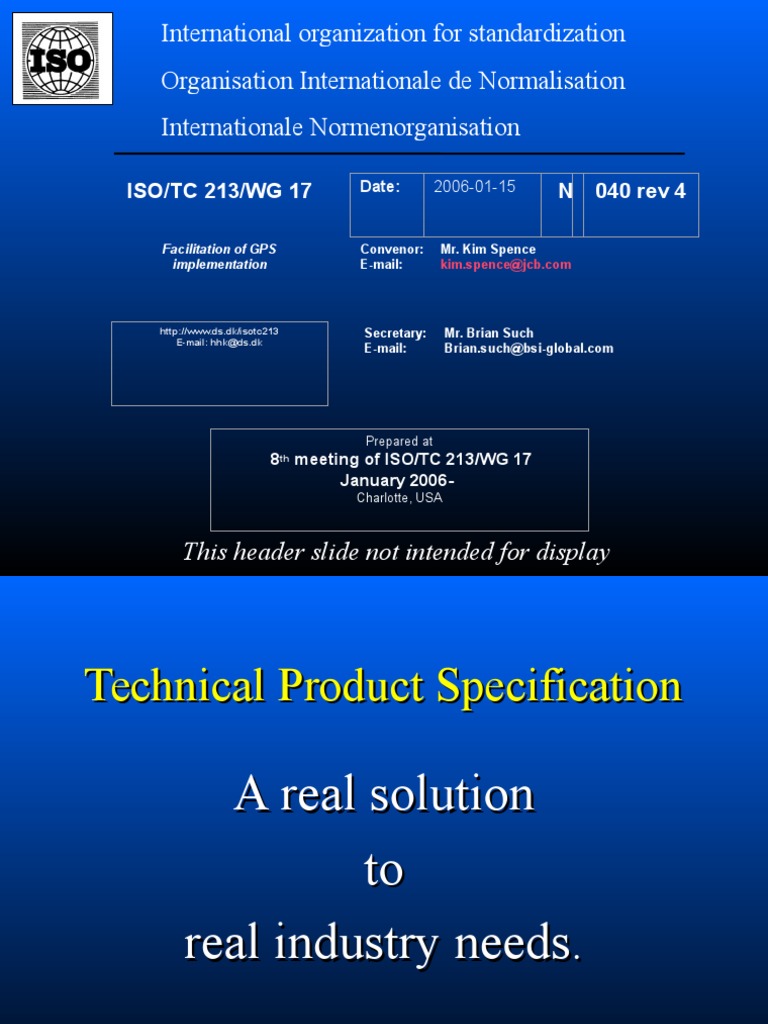 ISO/TC 213 GPS System Overview | PDF | International Organization For ...