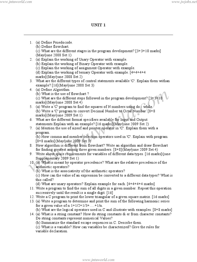 C Important Questions PDF | PDF | Time Complexity | C (Programming ...