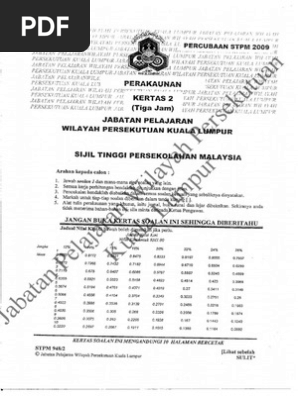 Stpm Trials 2009 Perakaunan Paper 2 Kl Pdf