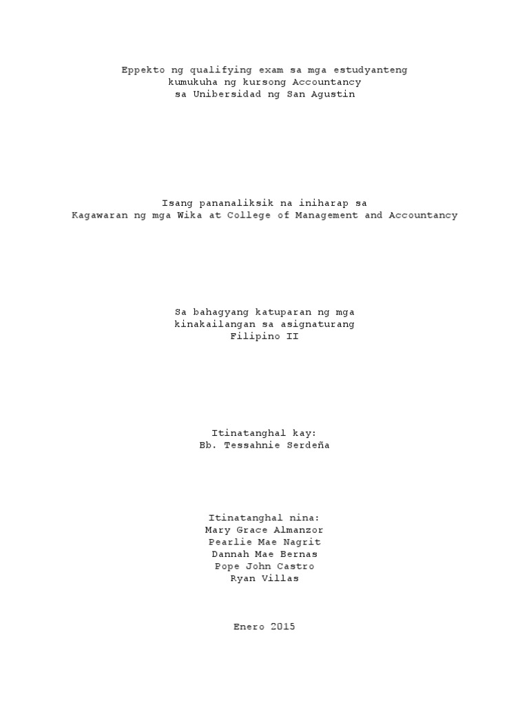 Research paper example sa filipino image