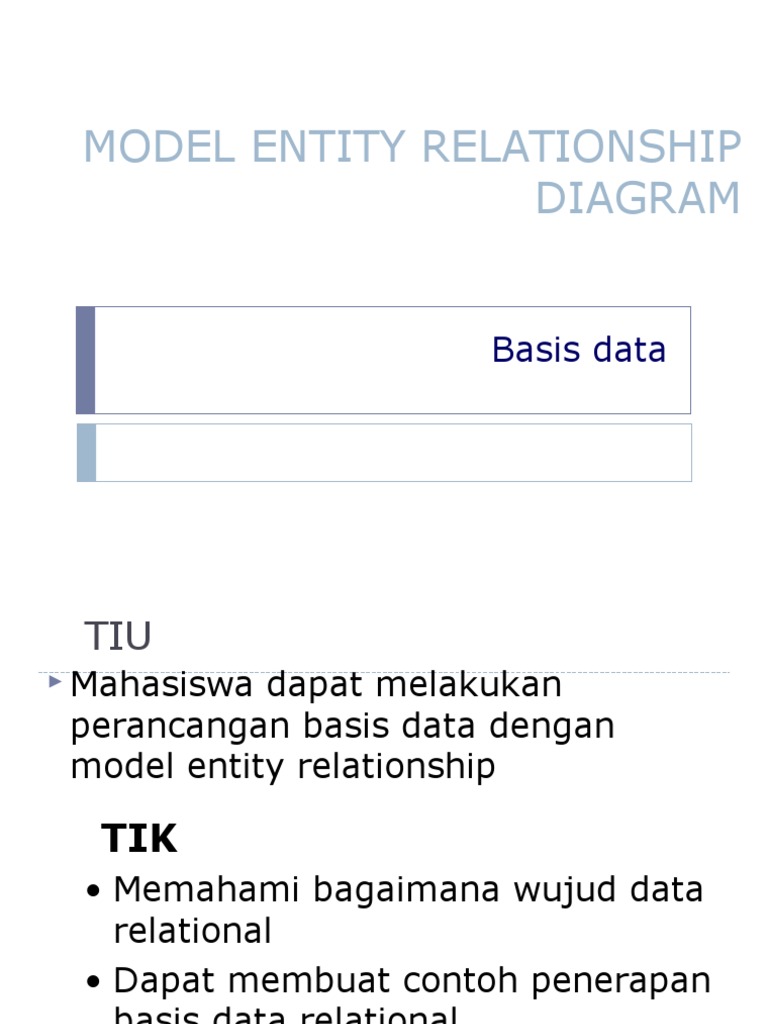 Panduan Lengkap Model ERD untuk Basis Data | PDF