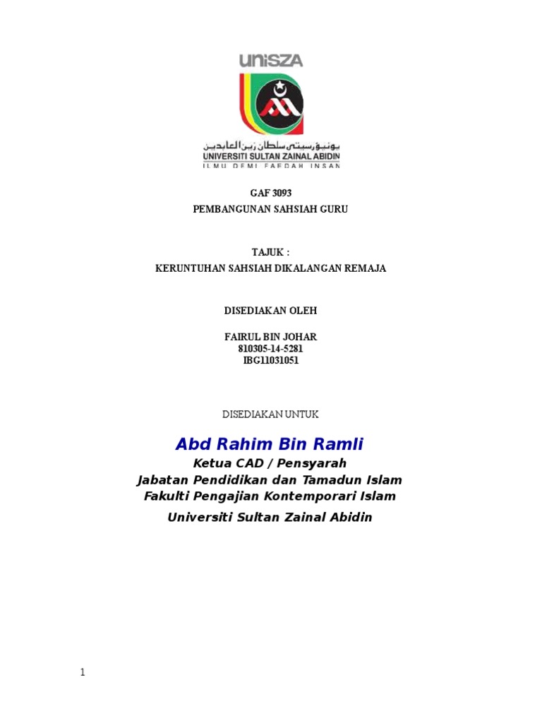 Keruntuhan Sahsiah Dikalangan Pelajar  PDF