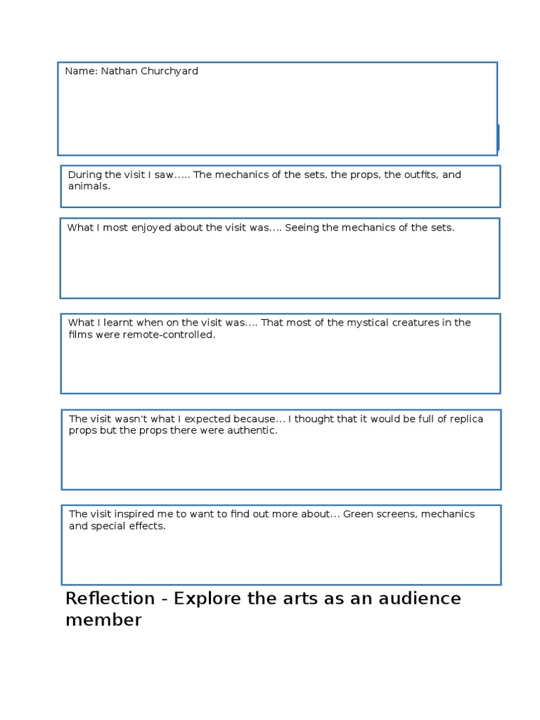 Reflection Log | PDF | Art